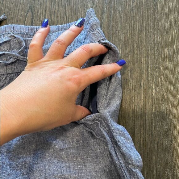 NWOT Guess Blue Cotton Lightweight Pants Drawstring Waist Size L - Picture 9 of 12